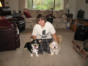 Miles & the dogs Aug 08